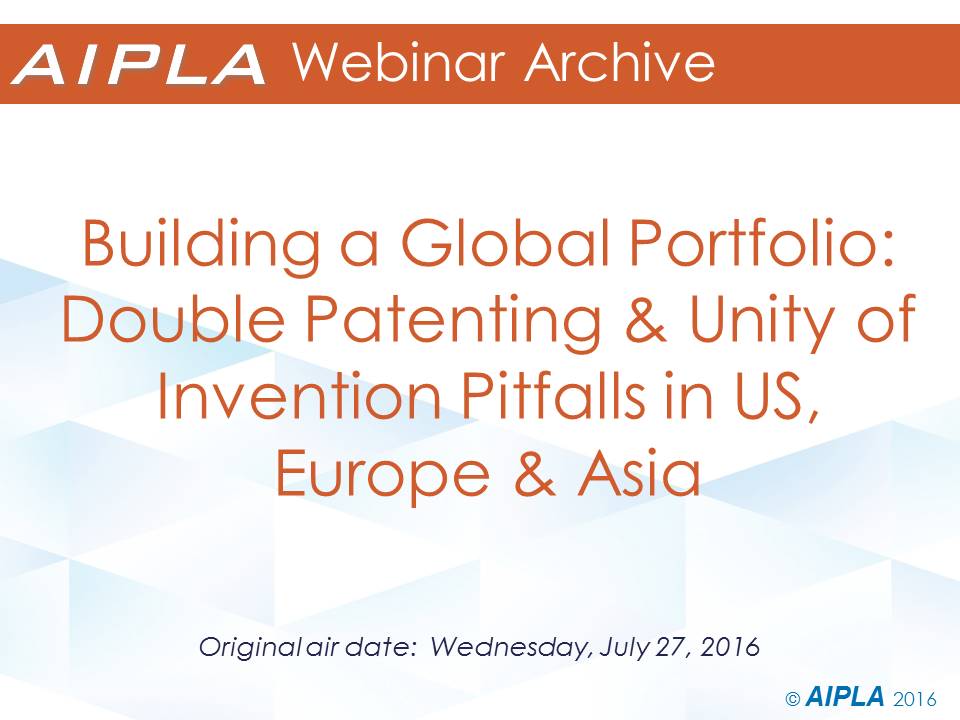 Webinar Archive - 7/27/16 - Building a Global Portfolio